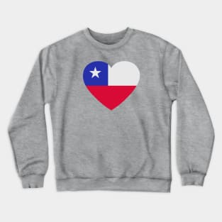 I Love Chile // Heart-Shaped Chilean Flag Crewneck Sweatshirt